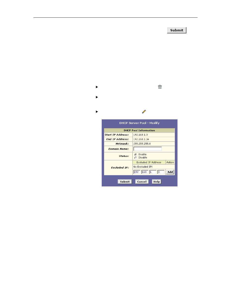 Viewing, modifying, and deleting address pools | TRENDnet TDM-E400 User Manual | Page 98 / 205