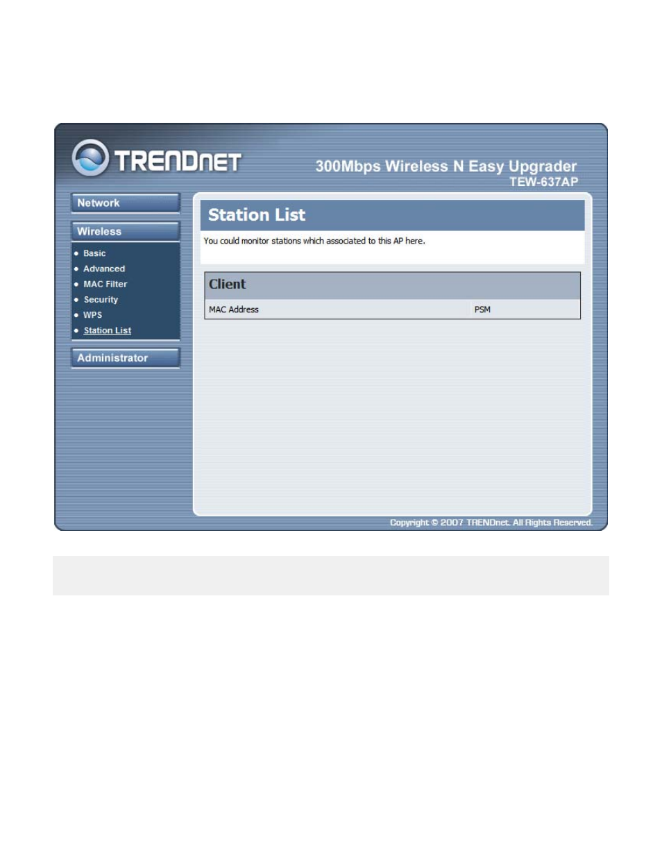 Wireless station list | TRENDnet QUICK INSTALLATION GUIDE TEW-637AP User Manual | Page 30 / 49
