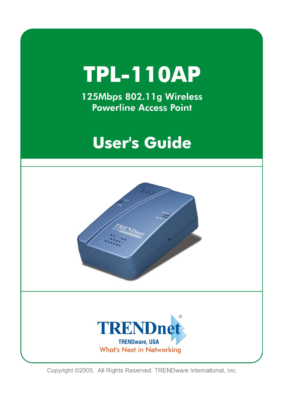 TRENDnet TPL-110AP User Manual | 16 pages