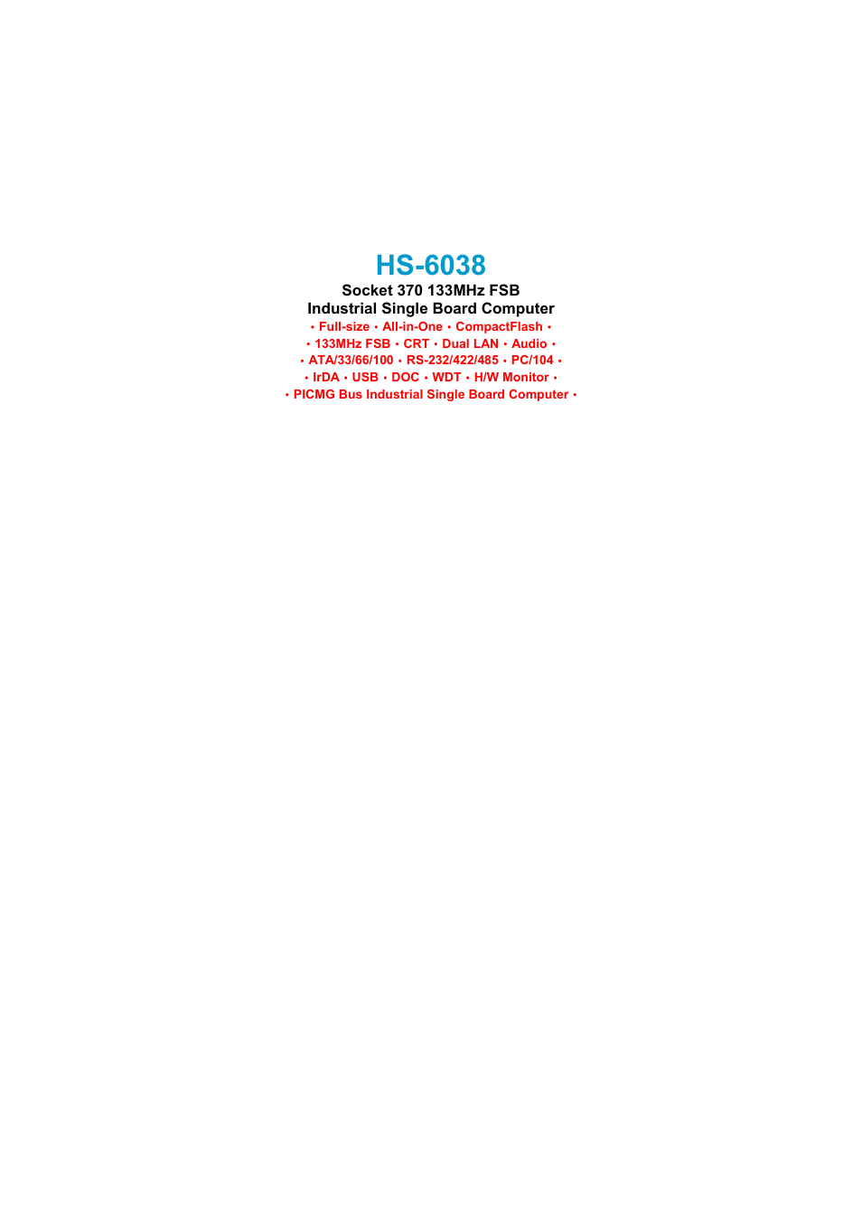 TRENDnet Industrial Single Board Computer HS-6038 User Manual | 86 pages