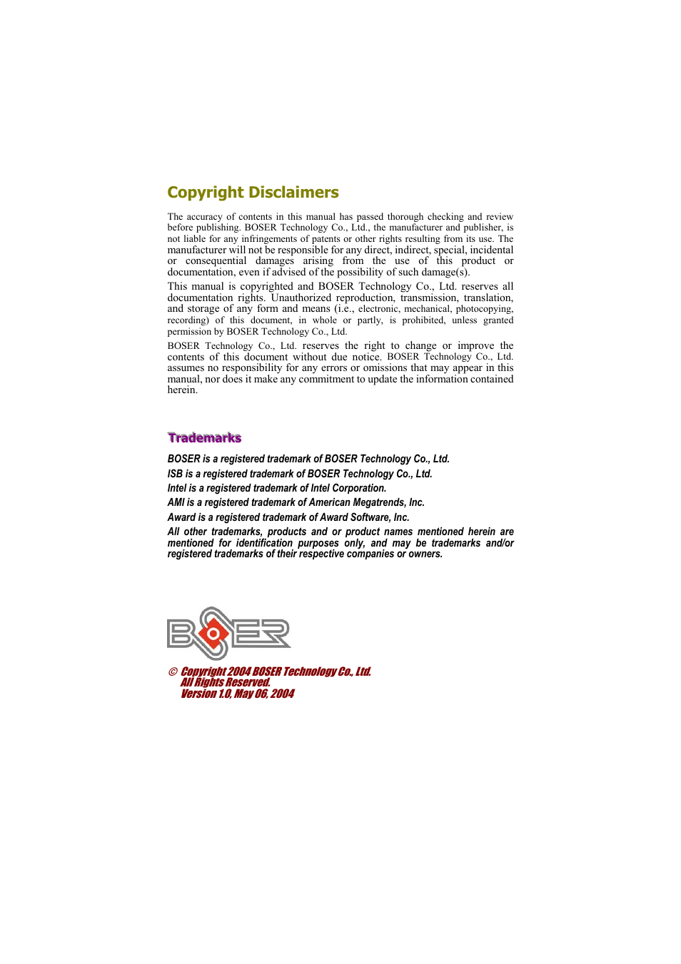 Copyright disclaimers | TRENDnet Industrial Single Board Computer HS-6038 User Manual | Page 2 / 86