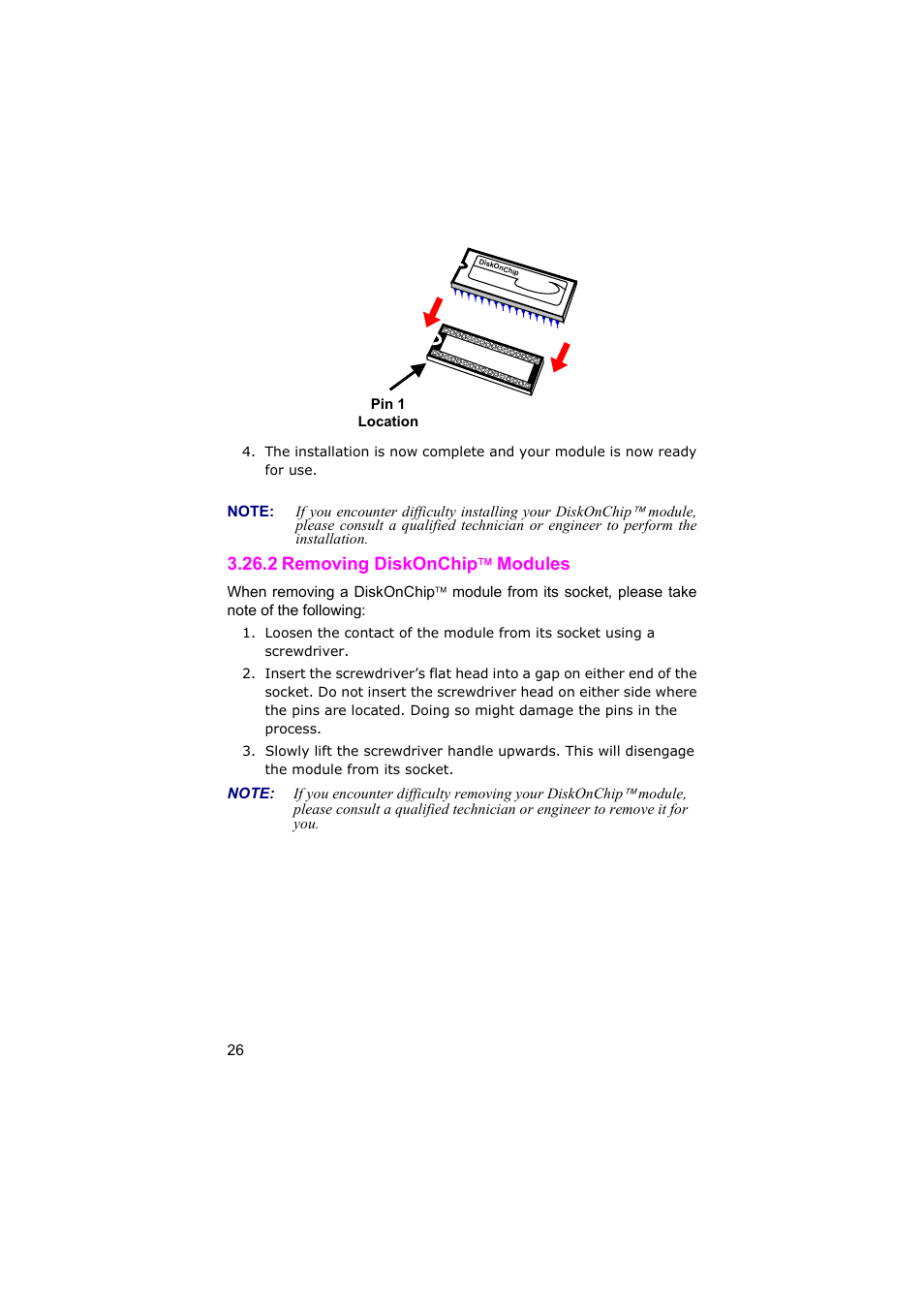 2 removing diskonchip  modules | TRENDnet Industrial Single Board Computer HS-6038 User Manual | Page 32 / 86