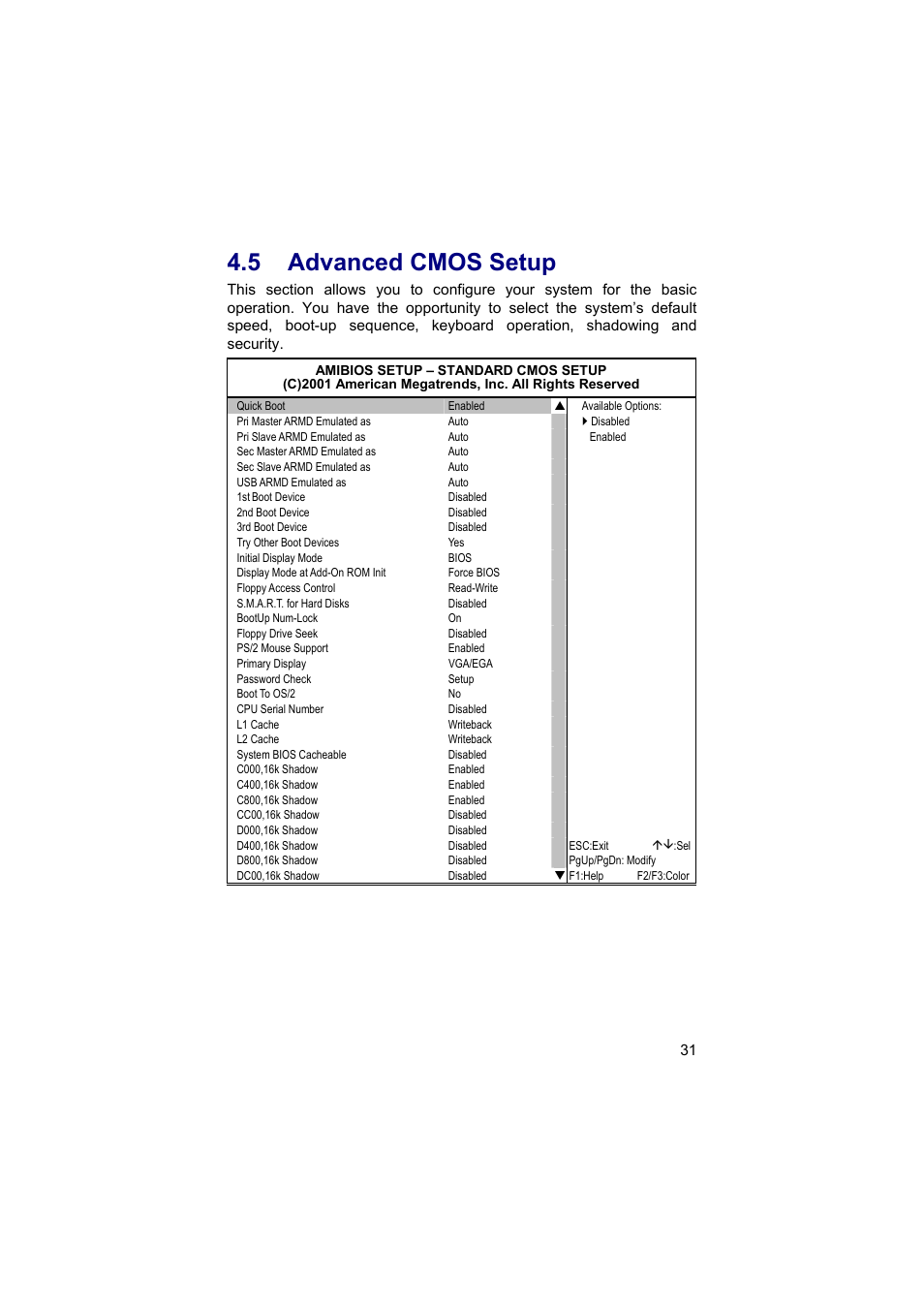 5 advanced cmos setup | TRENDnet Industrial Single Board Computer HS-6038 User Manual | Page 37 / 86