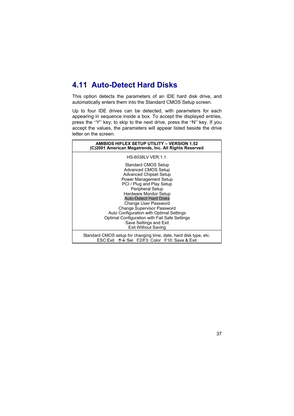 11 auto-detect hard disks | TRENDnet Industrial Single Board Computer HS-6038 User Manual | Page 43 / 86