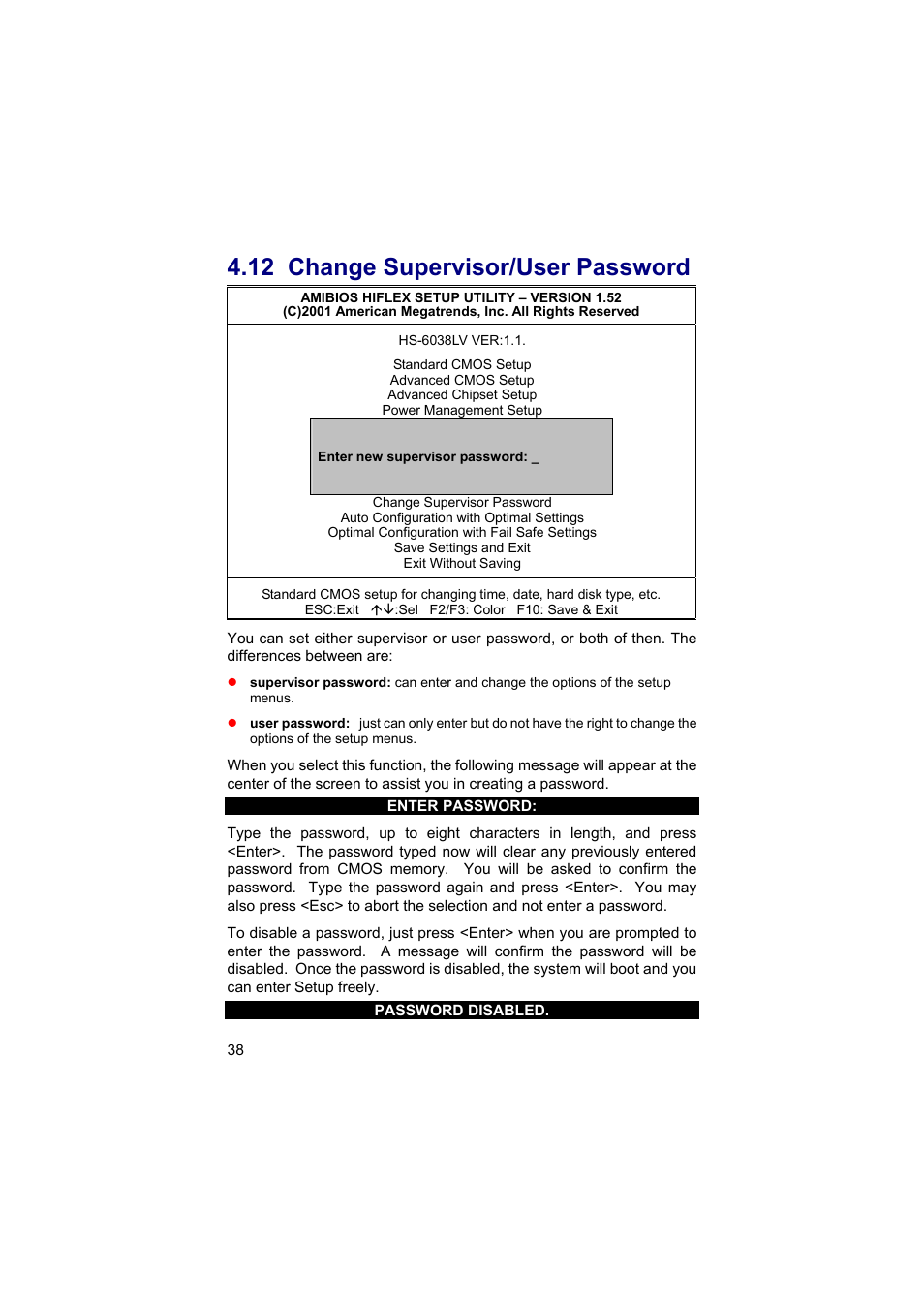 12 change supervisor/user password | TRENDnet Industrial Single Board Computer HS-6038 User Manual | Page 44 / 86