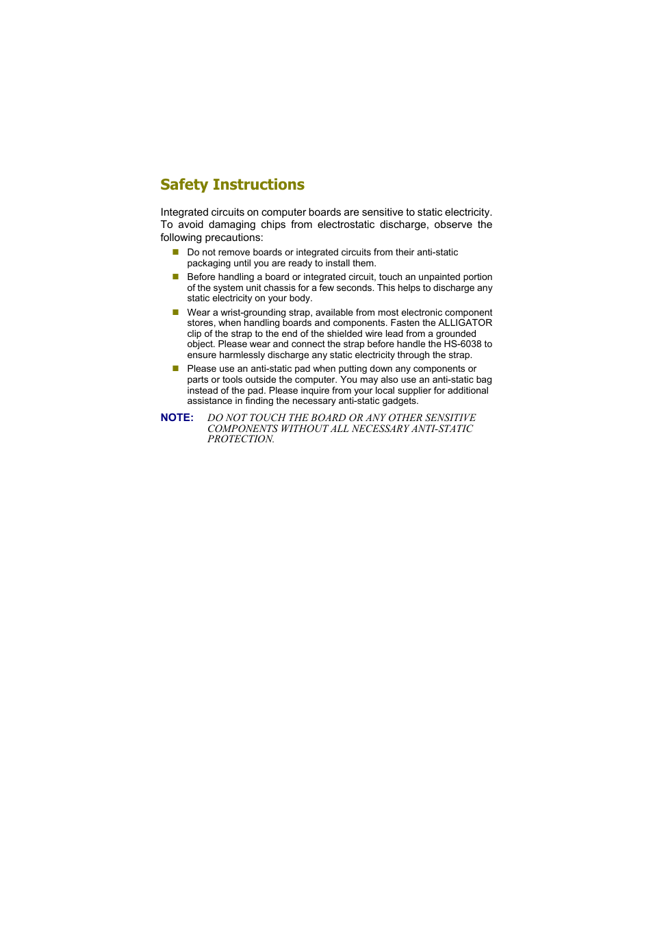 Safety instructions | TRENDnet Industrial Single Board Computer HS-6038 User Manual | Page 5 / 86