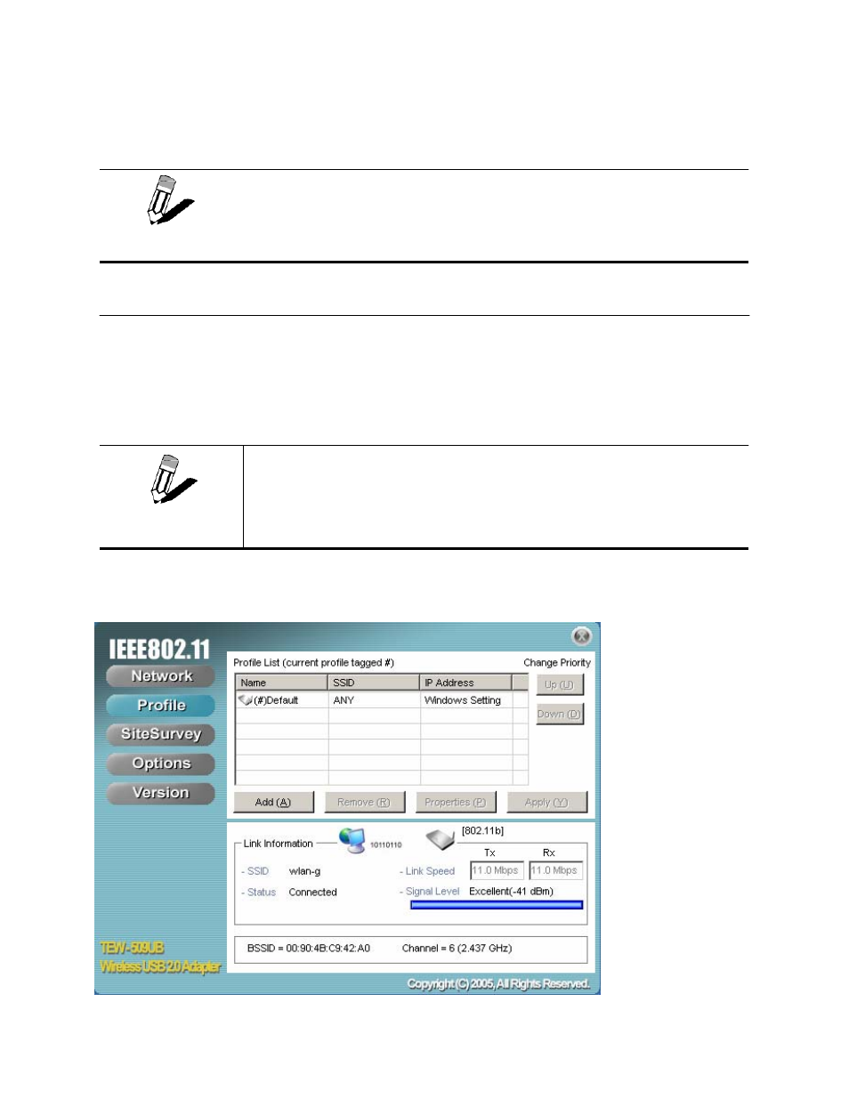 Working with profiles | TRENDnet TEW-509UB User Manual | Page 9 / 43