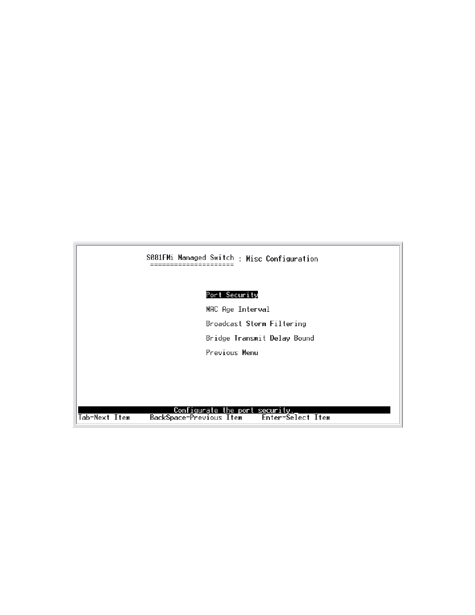 3-7.misc configuration, 3-7-1.port security | TRENDnet TEG-S081FMI User Manual | Page 31 / 86