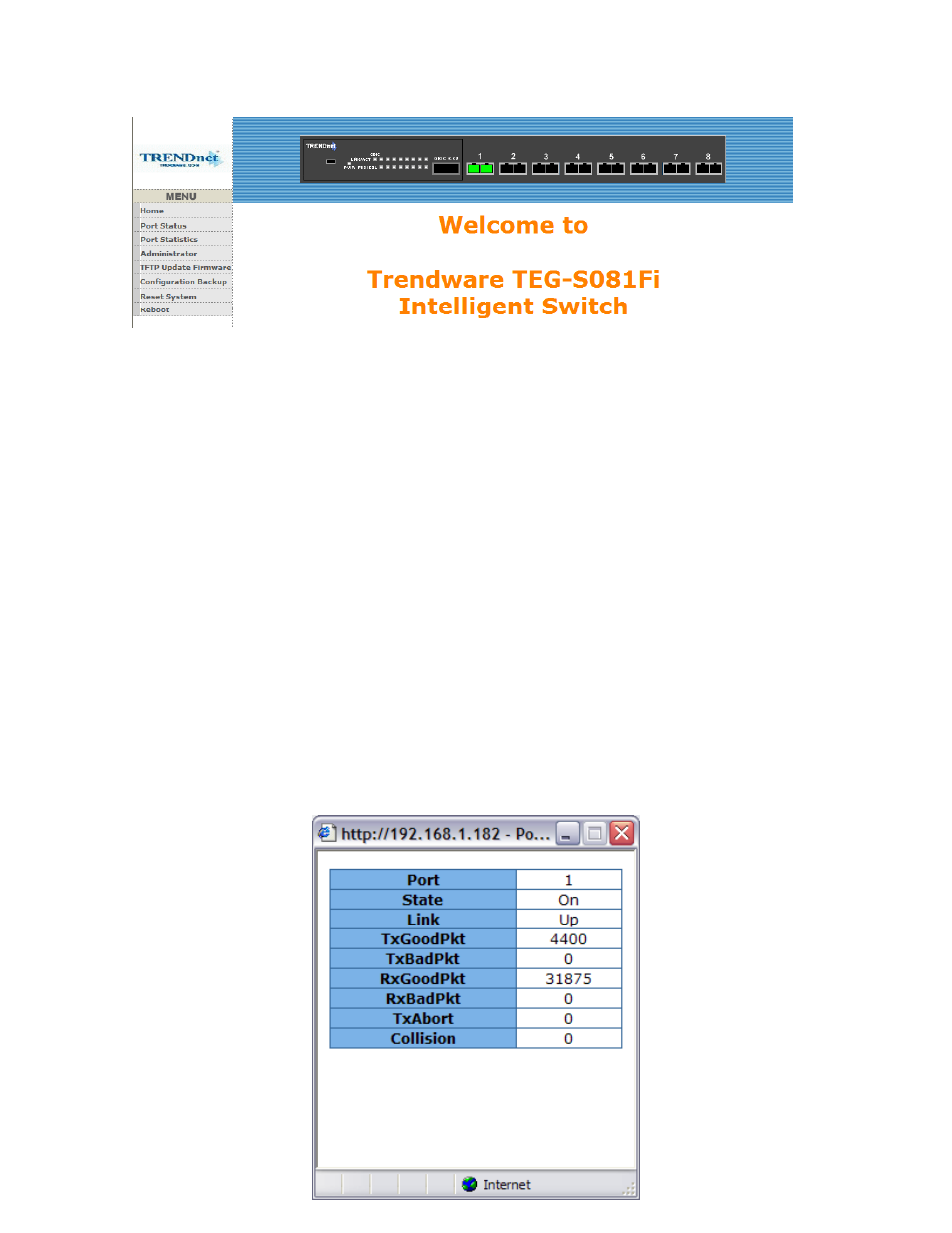 2. port status | TRENDnet TEG-S081FMI User Manual | Page 52 / 86