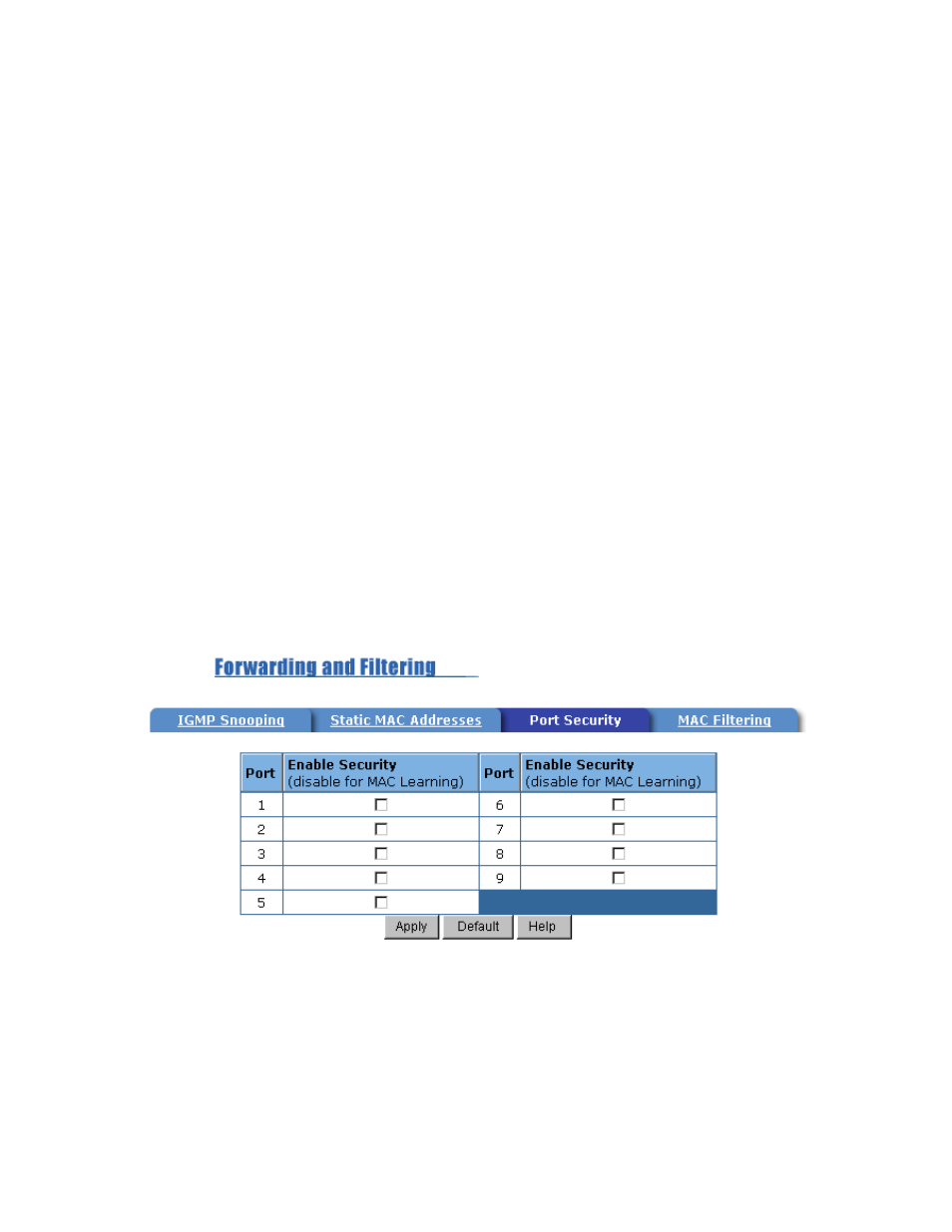 4-6-3. port security | TRENDnet TEG-S081FMI User Manual | Page 69 / 86