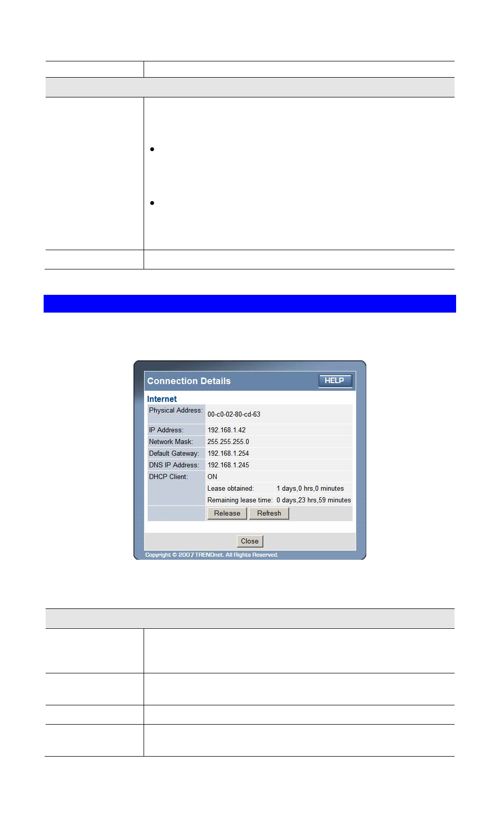 Connection details - fixed/dynamic ip address, Data - fixed/dynamic ip address screen | TRENDnet TW100 BRF114 User Manual | Page 44 / 83