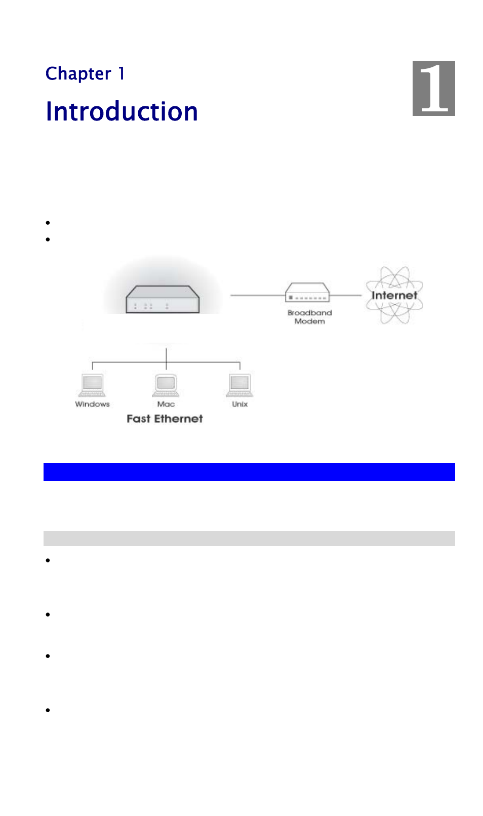Chapter 1introduction, Tw100-brf114 features, Internet access features | Chapter 1 introduction, Introduction, Chapter 1 | TRENDnet TW100 BRF114 User Manual | Page 5 / 83