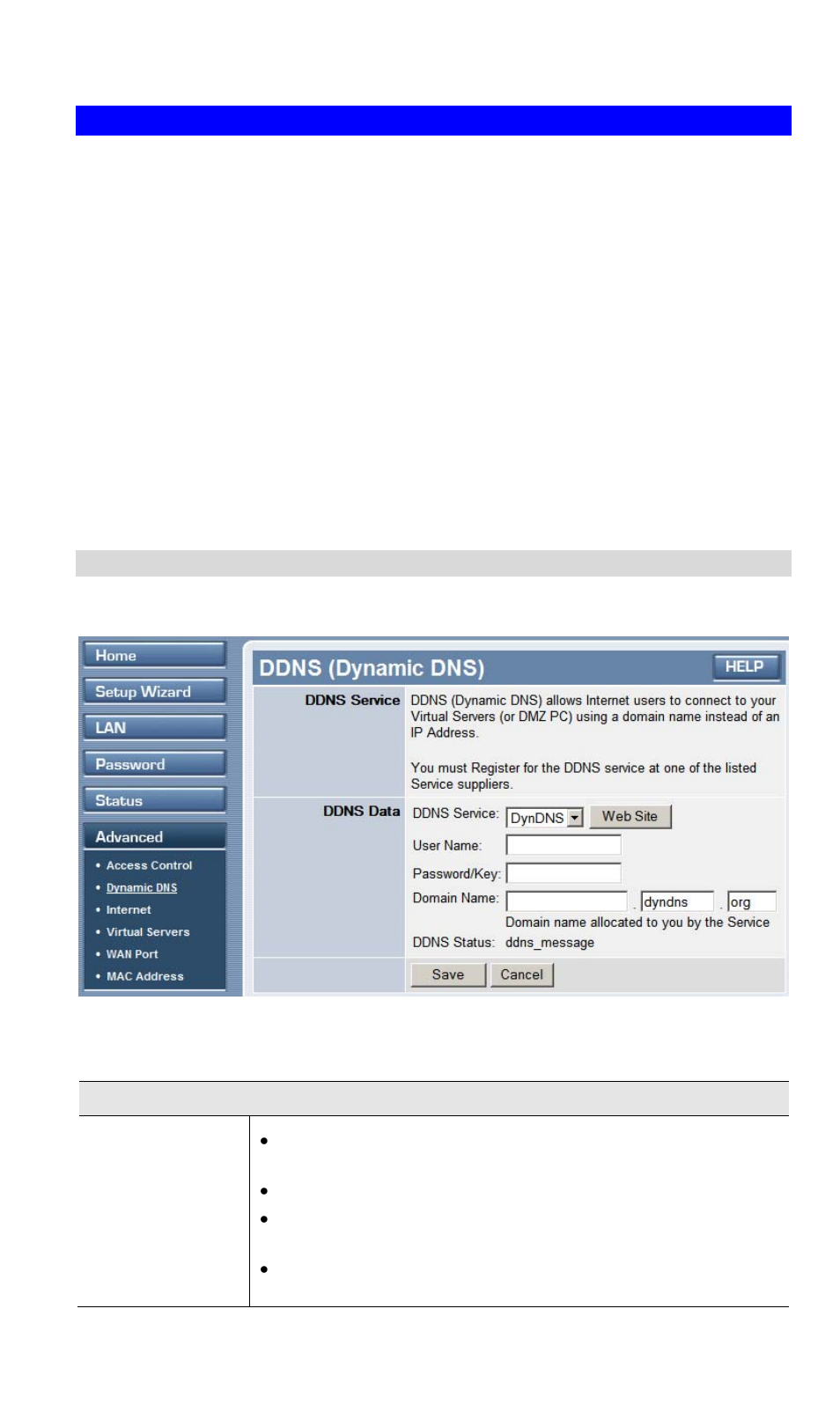 Dynamic dns (domain name server), Dynamic dns screen, Data - dynamic dns screen | TRENDnet TW100 BRF114 User Manual | Page 51 / 83