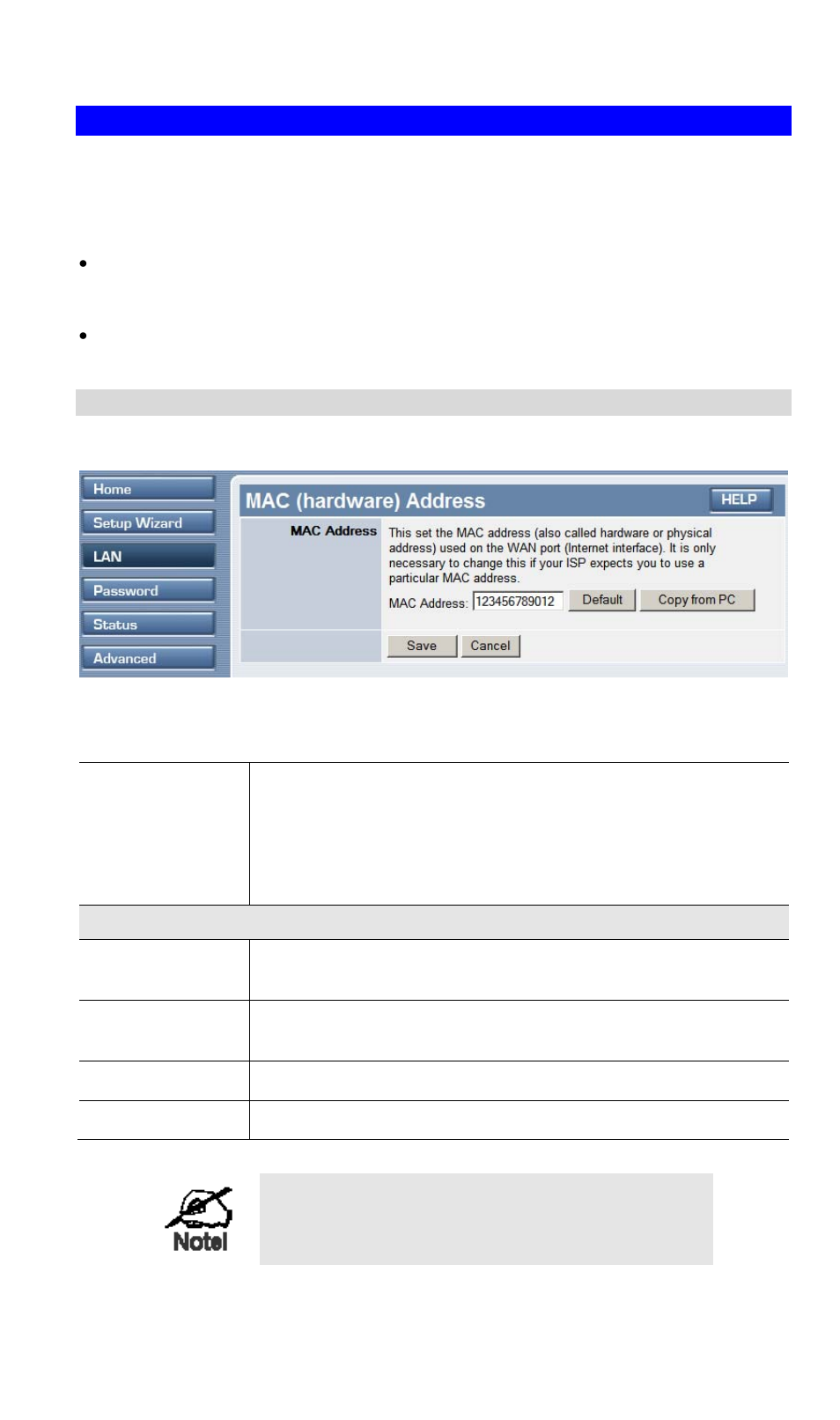 Mac address, Mac address screen, Data - mac address screen | TRENDnet TW100 BRF114 User Manual | Page 53 / 83