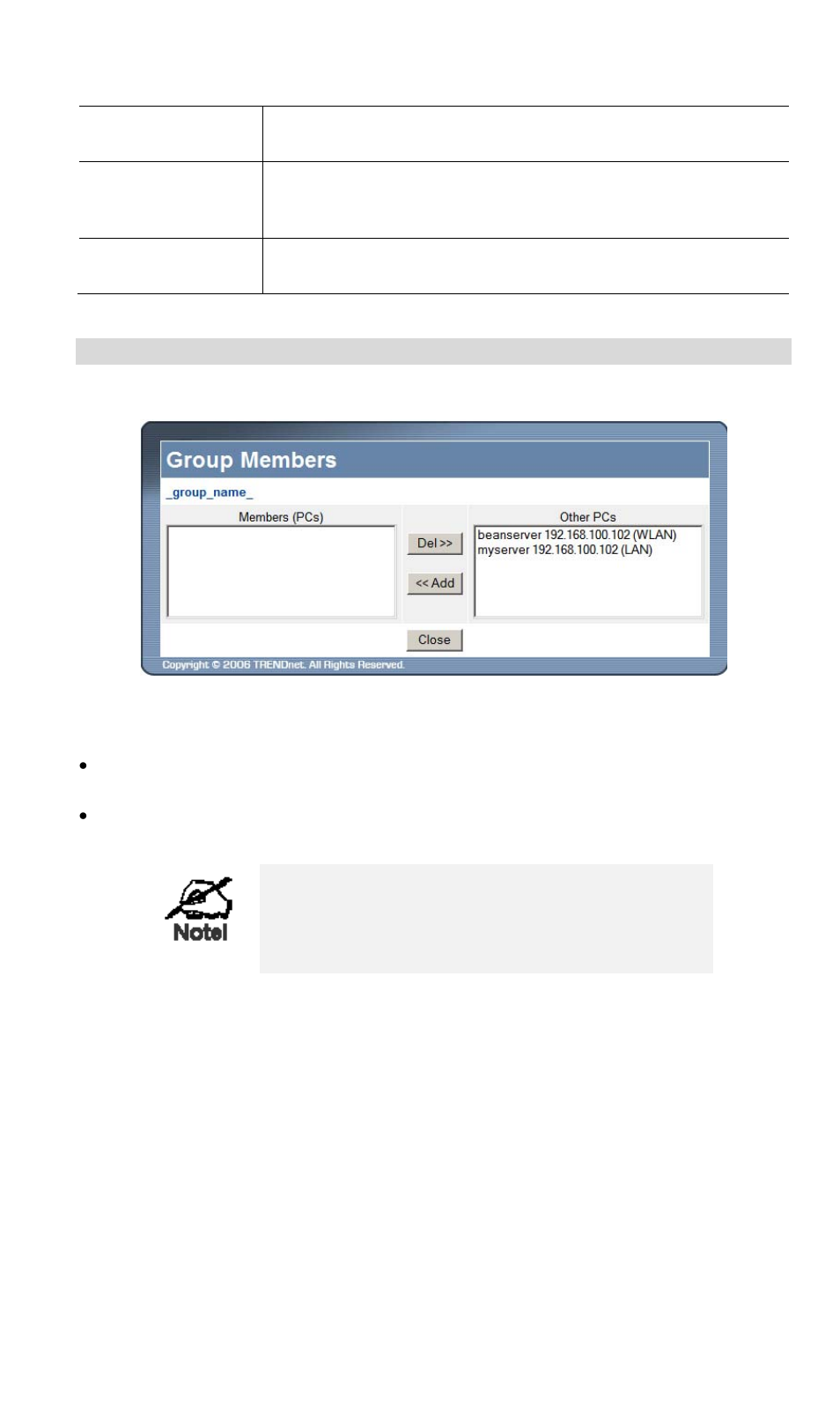 Group members screen | TRENDnet TW100 BRF114 User Manual | Page 61 / 83
