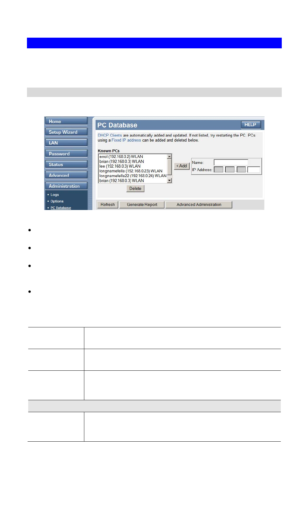 Pc database, Pc database screen, Data - pc database screen | TRENDnet TW100 BRF114 User Manual | Page 66 / 83