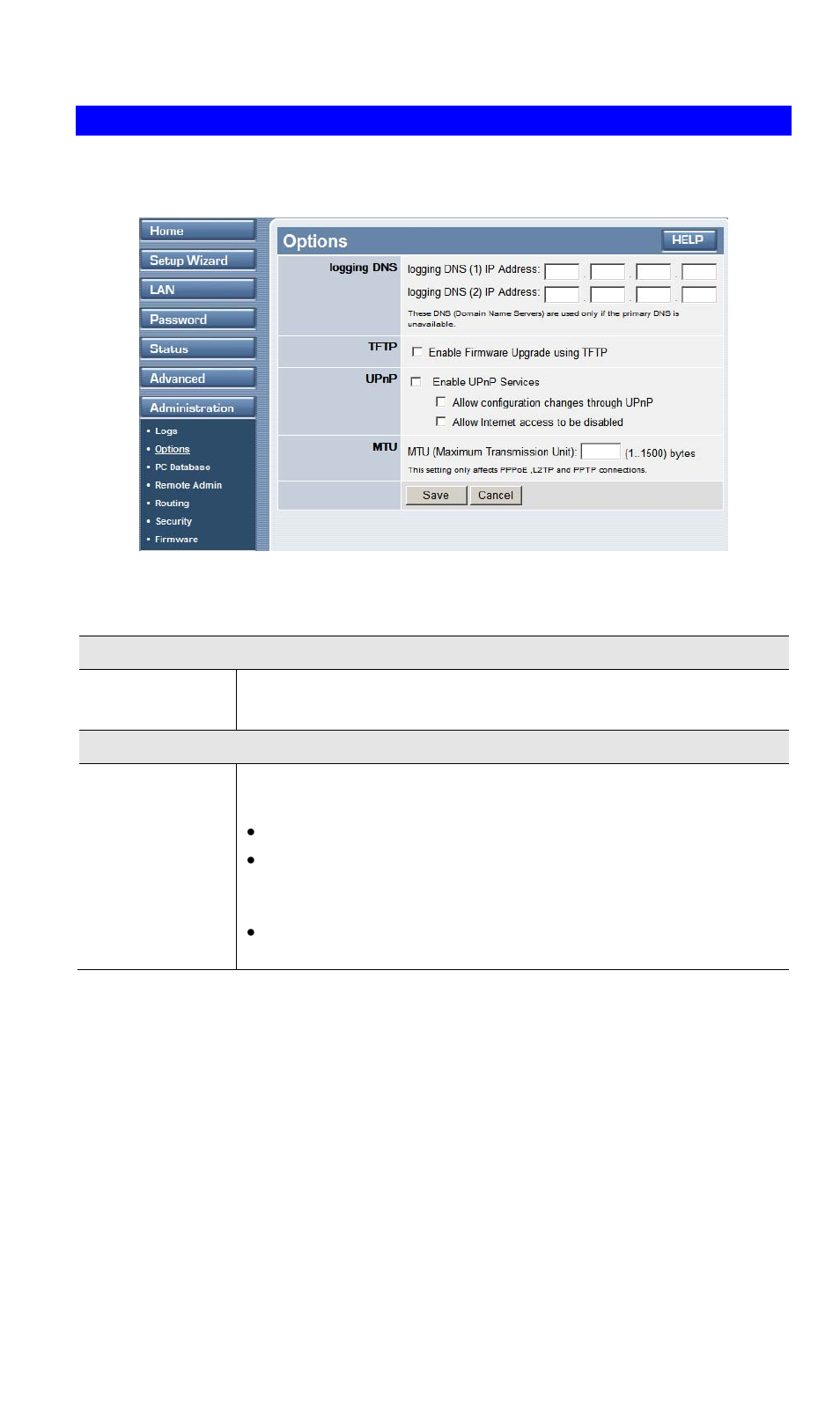 Options, Data - options screen | TRENDnet TW100 BRF114 User Manual | Page 71 / 83