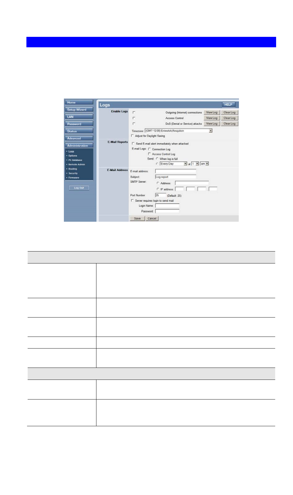 Logs, Data - logs screen | TRENDnet TW100 BRF114 User Manual | Page 74 / 83