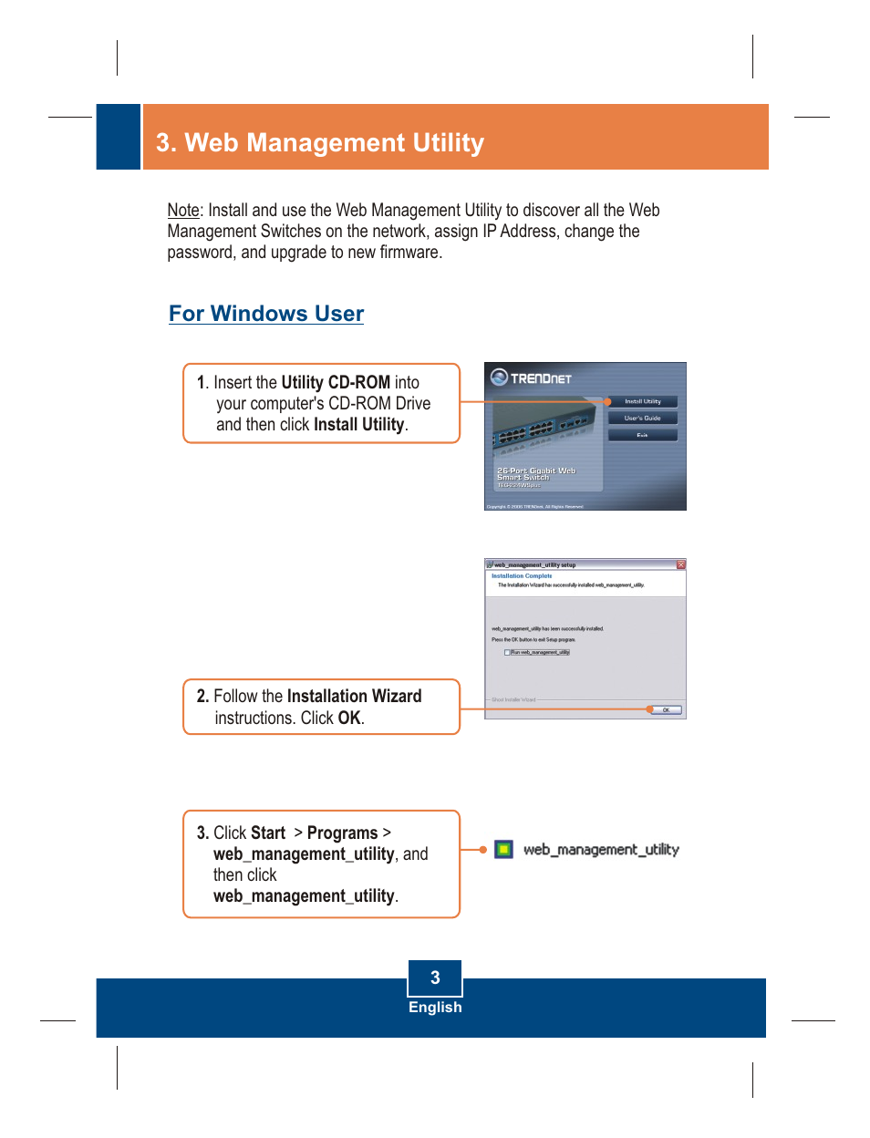 Web management utility | TRENDnet TEG-224WS User Manual | Page 5 / 9