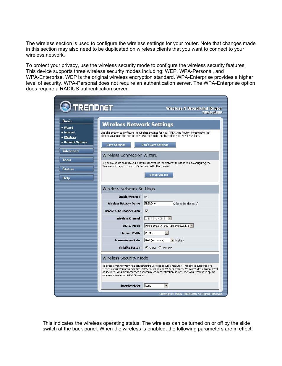 Basic_wireless | TRENDnet TEW-631BRP User Manual | Page 15 / 97
