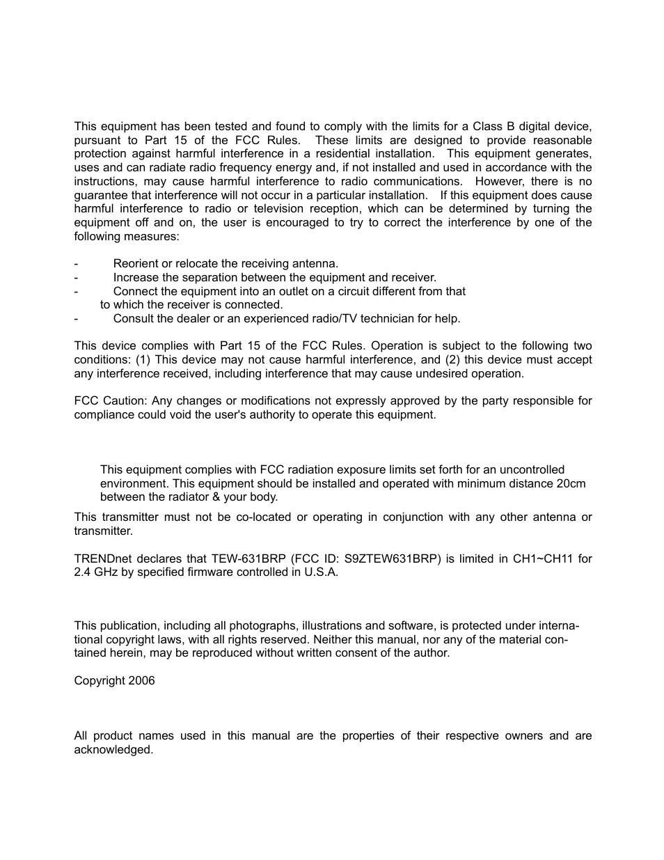 Copyright, Trademark recognition | TRENDnet TEW-631BRP User Manual | Page 2 / 97