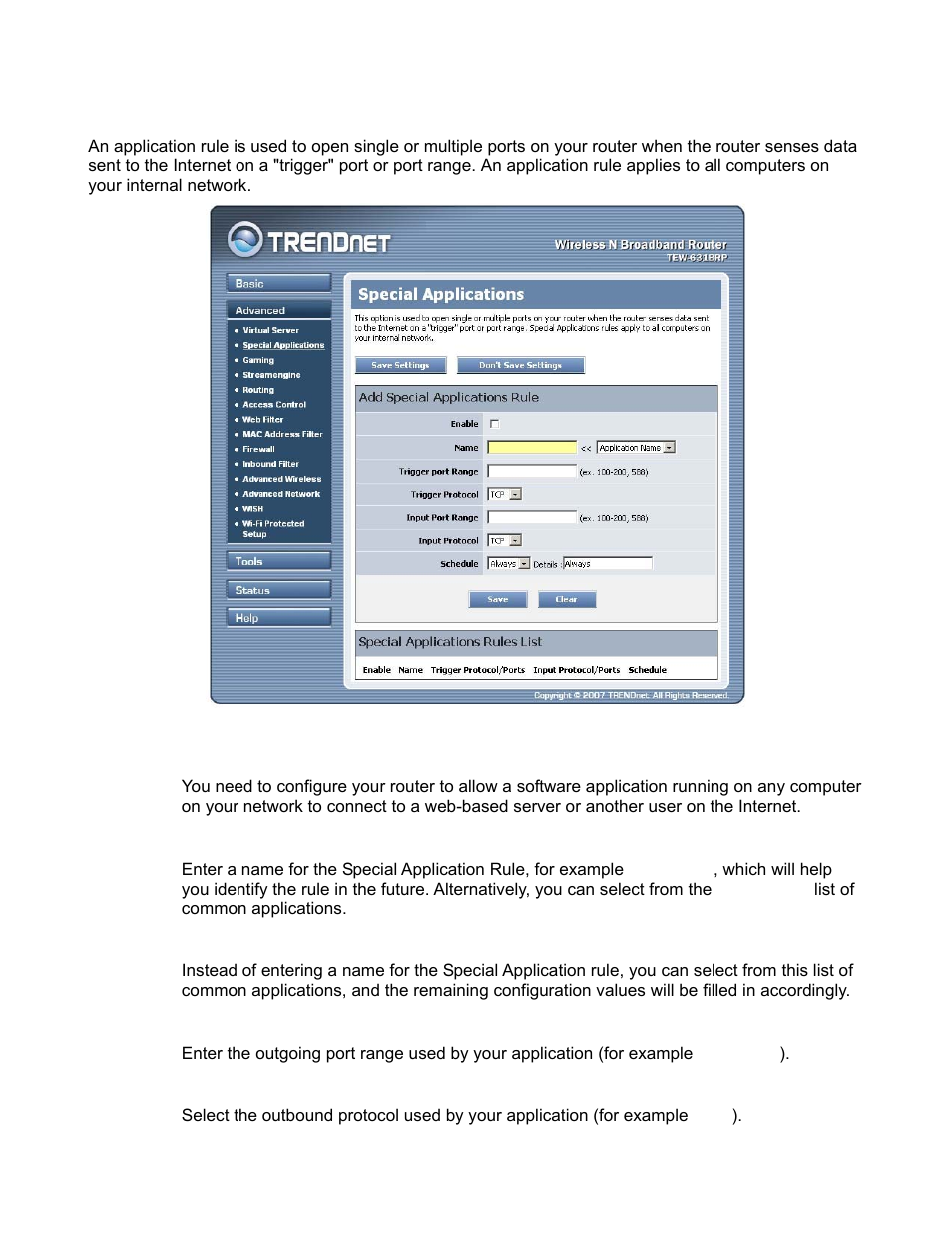 Advanced_special applications | TRENDnet TEW-631BRP User Manual | Page 28 / 97
