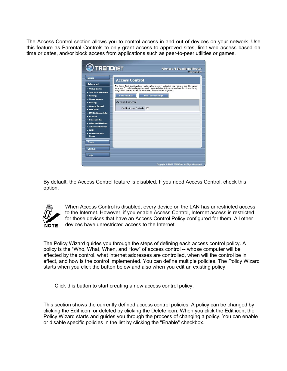 Advanced_access control | TRENDnet TEW-631BRP User Manual | Page 36 / 97