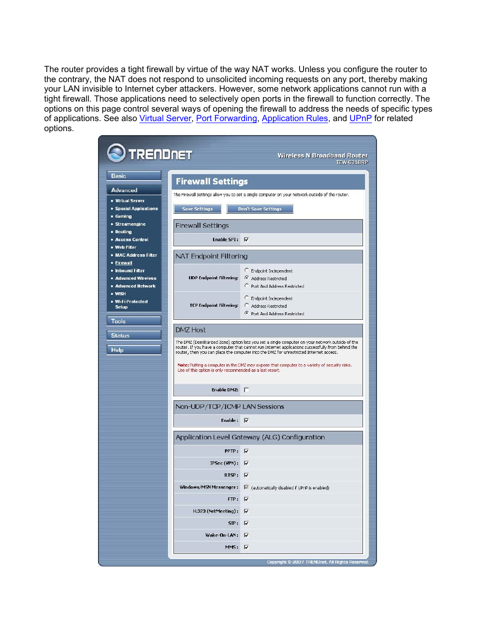 Advanced_firewall | TRENDnet TEW-631BRP User Manual | Page 41 / 97