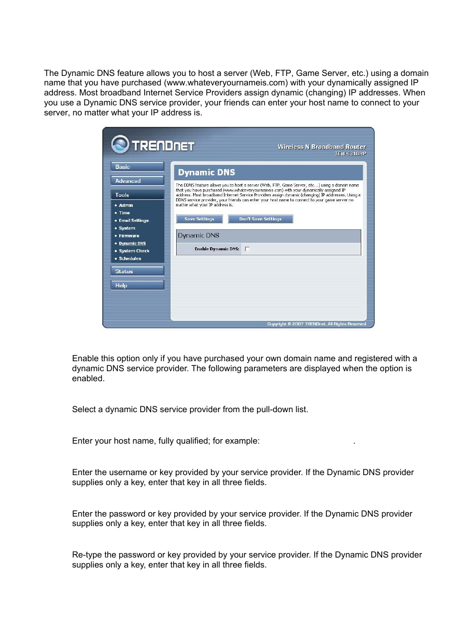 Tools_dynamic dns | TRENDnet TEW-631BRP User Manual | Page 65 / 97