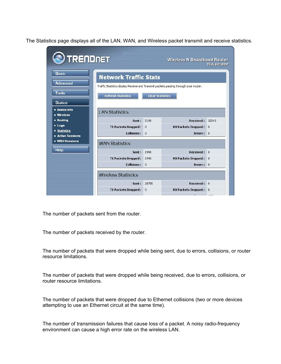 Status_statistics | TRENDnet TEW-631BRP User Manual | Page 76 / 97