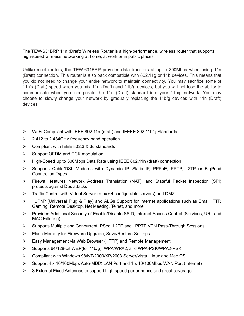 Introduction, Features | TRENDnet TEW-631BRP User Manual | Page 9 / 97