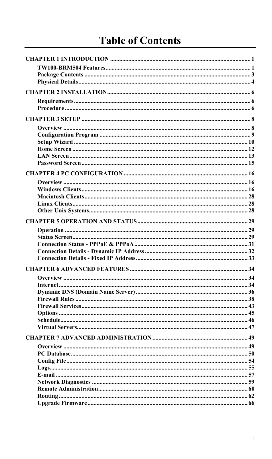 TRENDnet TW100-BRM504 User Manual | Page 2 / 73