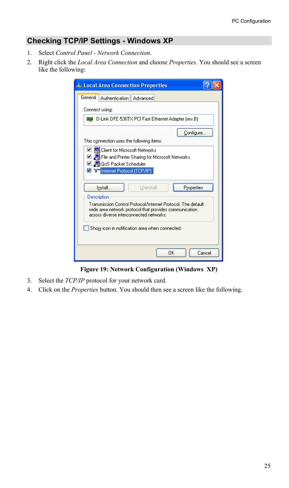 Checking tcp/ip settings - windows xp | TRENDnet TW100-BRM504 User Manual | Page 28 / 73