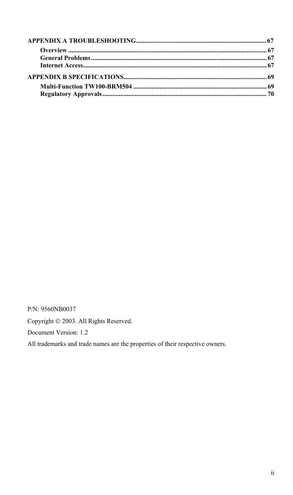 TRENDnet TW100-BRM504 User Manual | Page 3 / 73