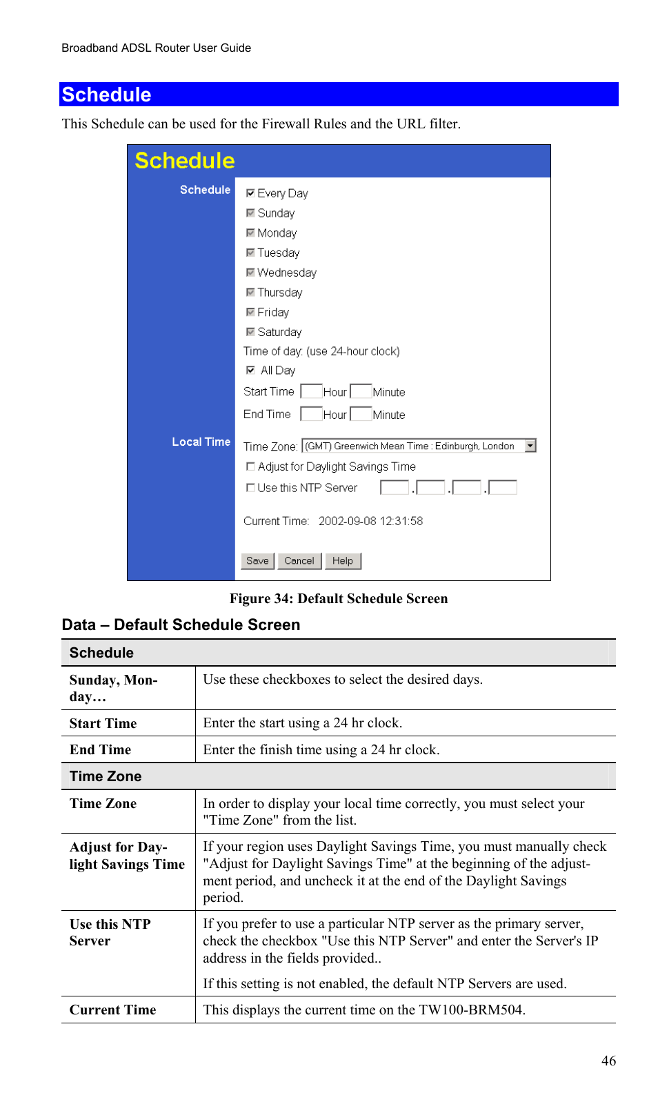 Schedule | TRENDnet TW100-BRM504 User Manual | Page 49 / 73