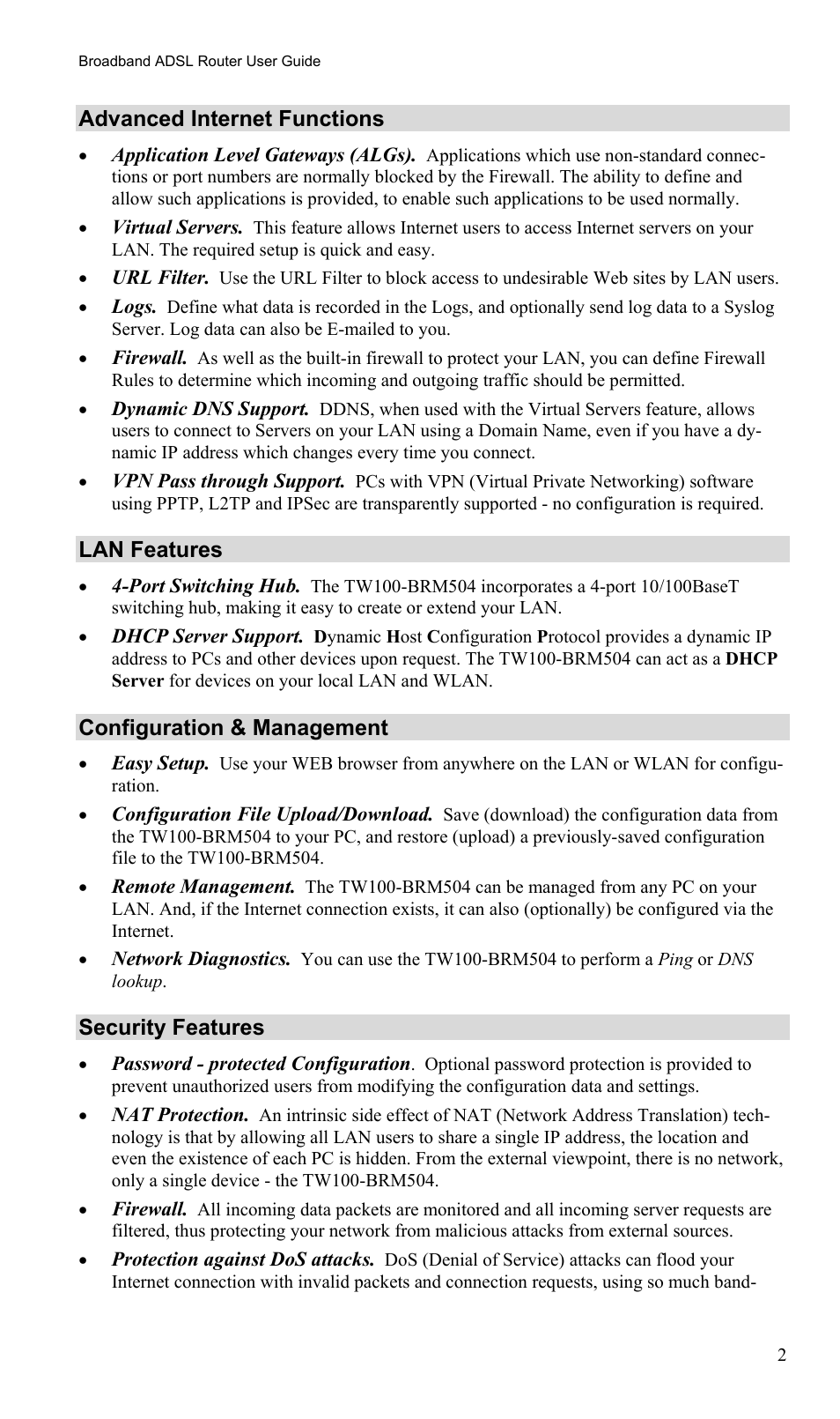 TRENDnet TW100-BRM504 User Manual | Page 5 / 73