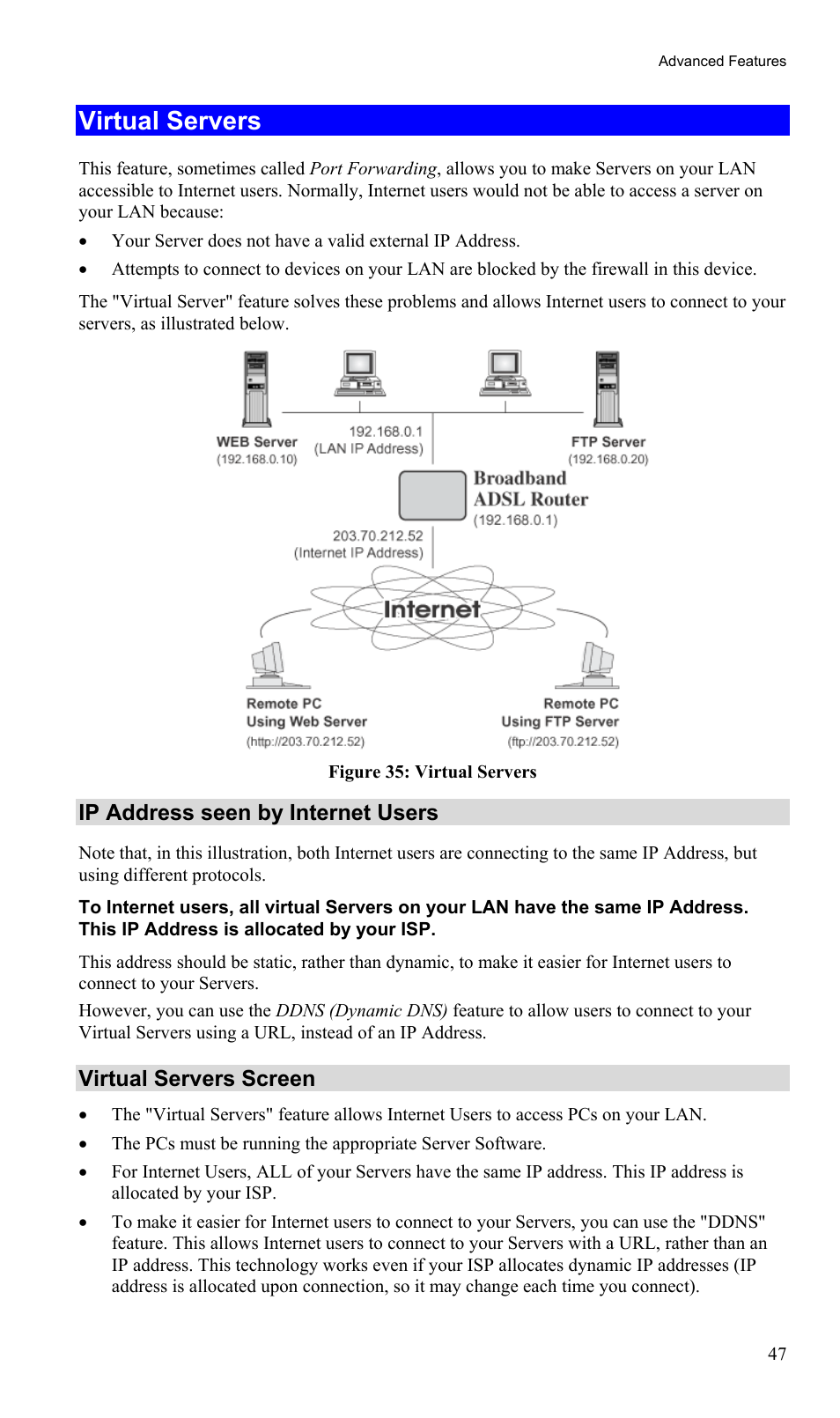 Virtual servers | TRENDnet TW100-BRM504 User Manual | Page 50 / 73
