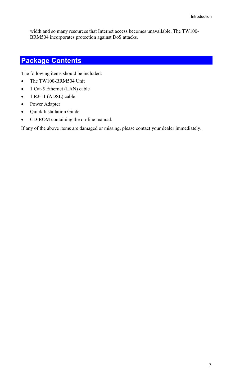 Package contents | TRENDnet TW100-BRM504 User Manual | Page 6 / 73