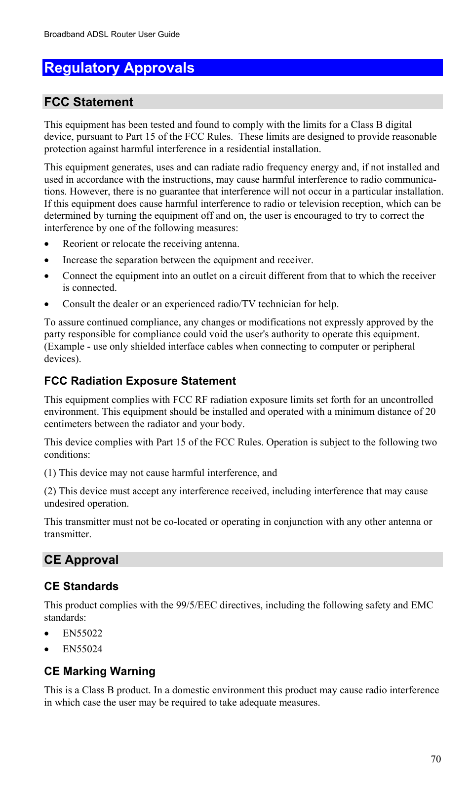 Regulatory approvals | TRENDnet TW100-BRM504 User Manual | Page 73 / 73