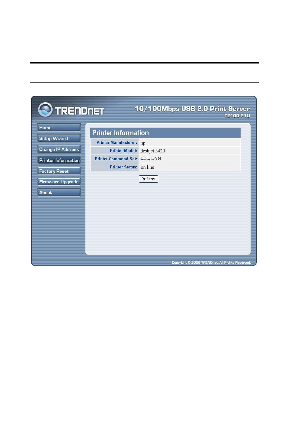 Printer information | TRENDnet TE100-P1U User Manual | Page 32 / 113