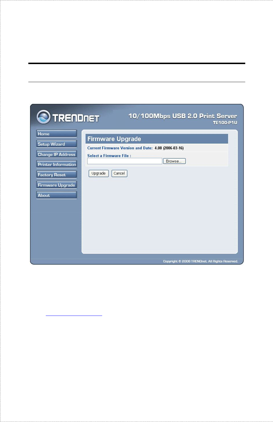 Firmware upgrade | TRENDnet TE100-P1U User Manual | Page 34 / 113