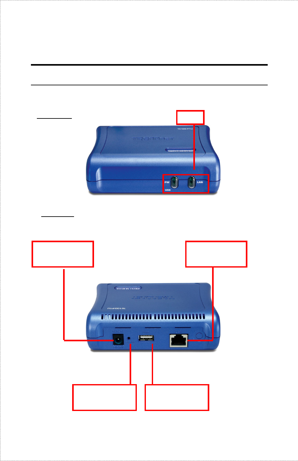 Product view | TRENDnet TE100-P1U User Manual | Page 9 / 113