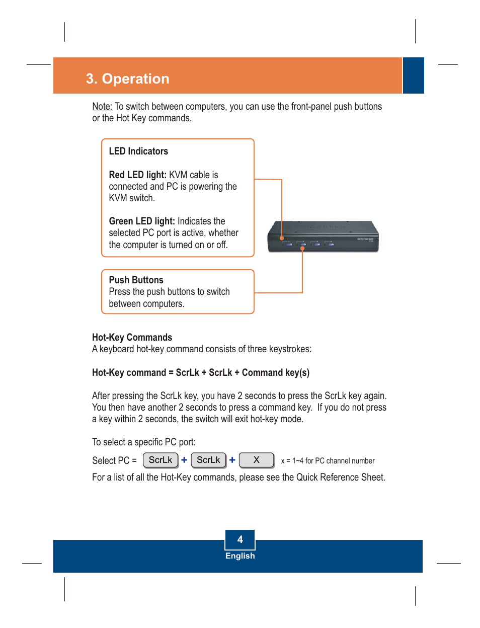 Operation | TRENDnet TK-423K User Manual | Page 6 / 13