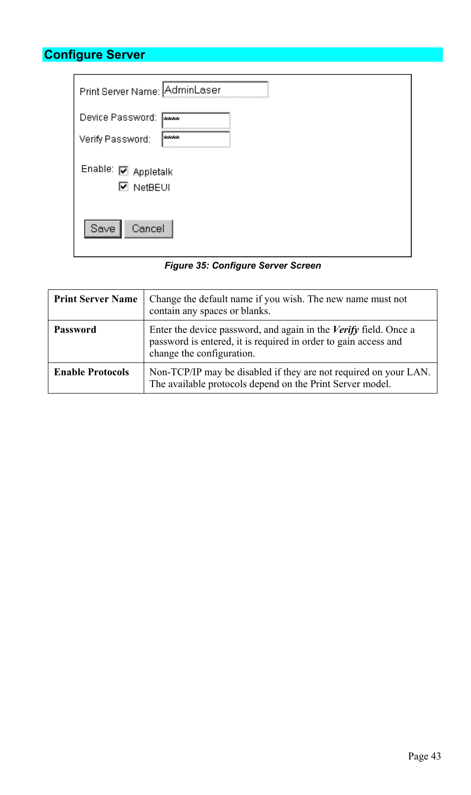 Configure server | TRENDnet TEW-P1U1P User Manual | Page 47 / 80