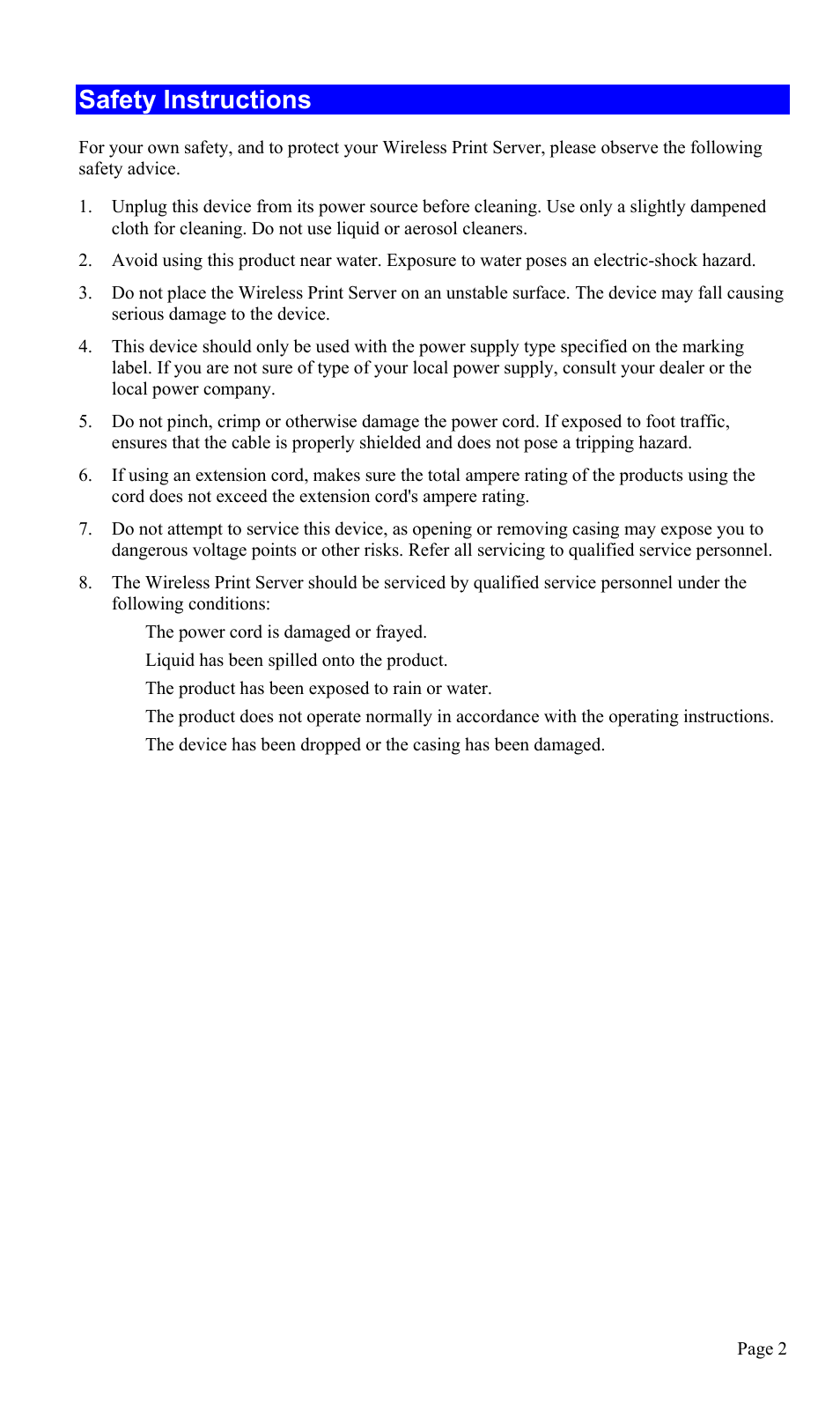 Safety instructions | TRENDnet TEW-P1U1P User Manual | Page 6 / 80