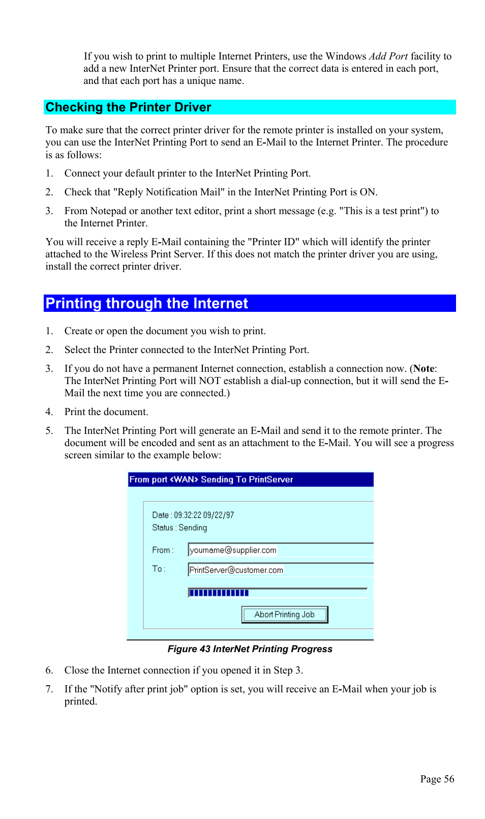 Printing through the internet, Checking the printer driver | TRENDnet TEW-P1U1P User Manual | Page 60 / 80