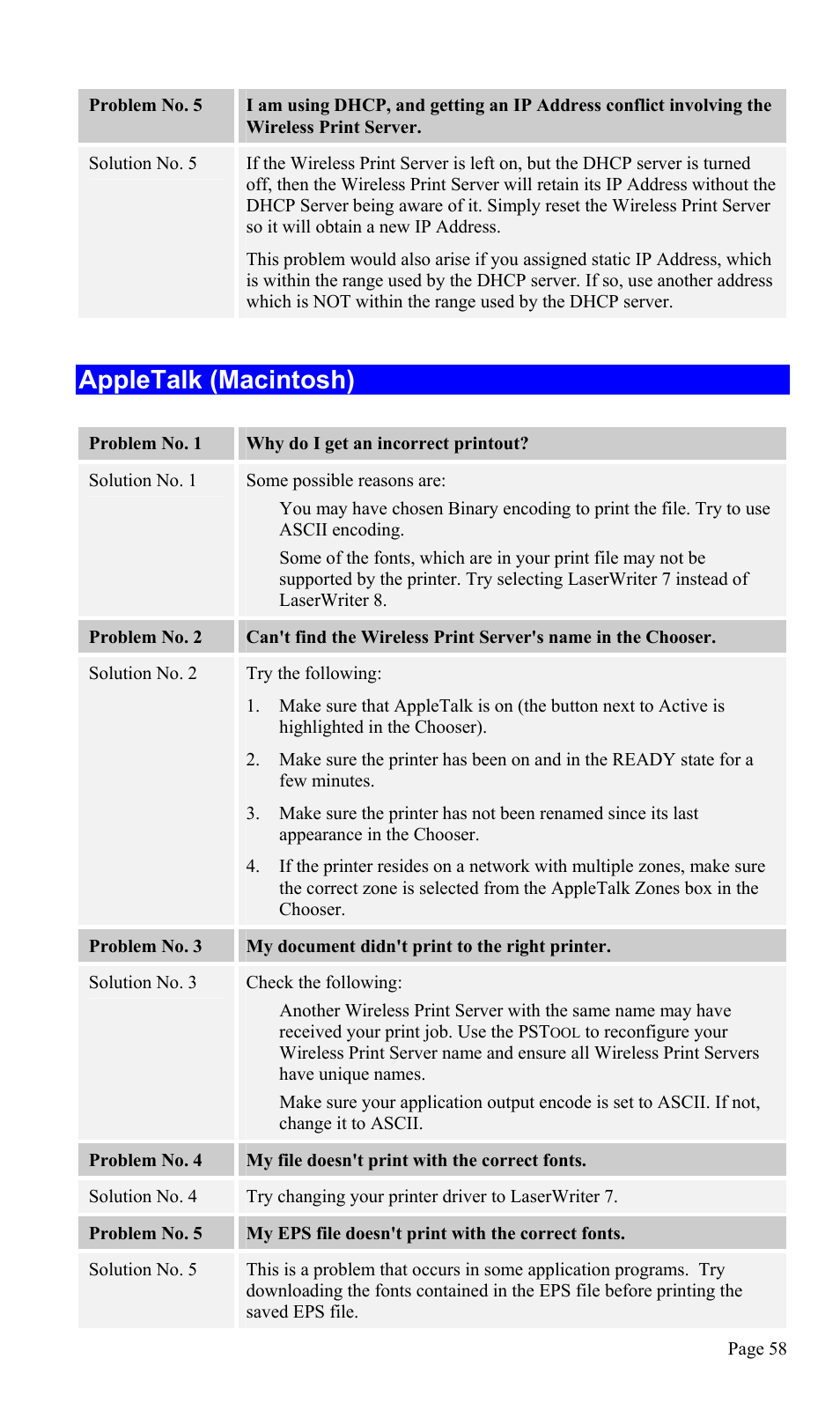 Appletalk (macintosh) | TRENDnet TEW-P1U1P User Manual | Page 62 / 80