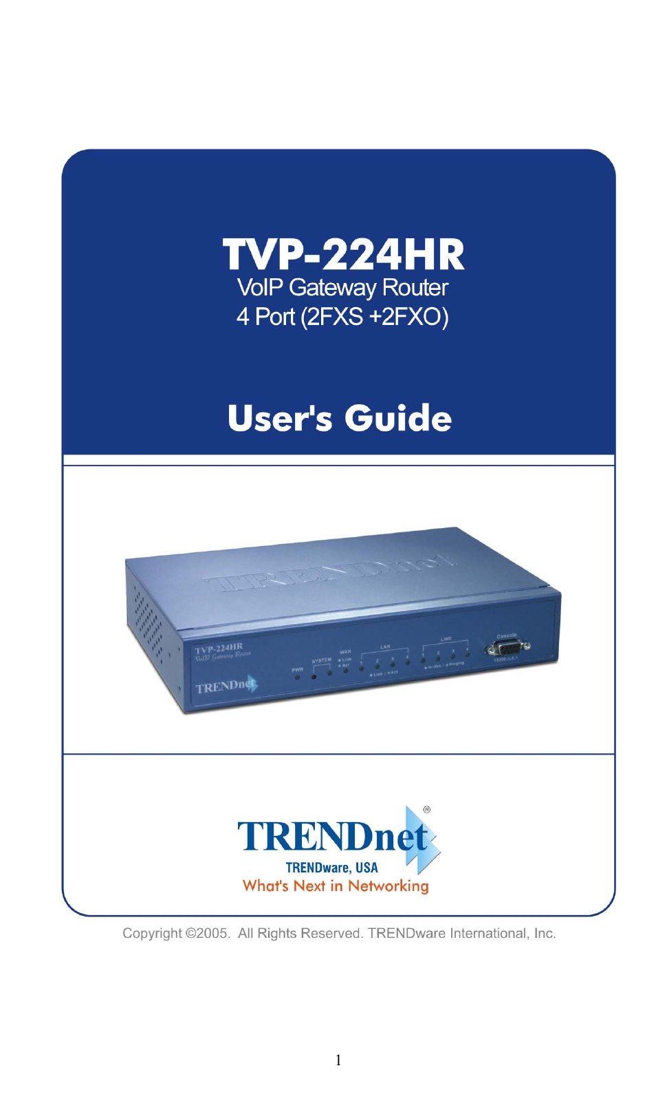 TRENDnet TVP-224HR User Manual | 130 pages