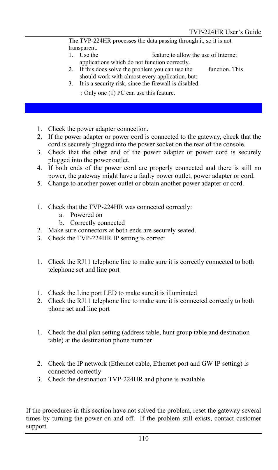 Other problems | TRENDnet TVP-224HR User Manual | Page 110 / 130