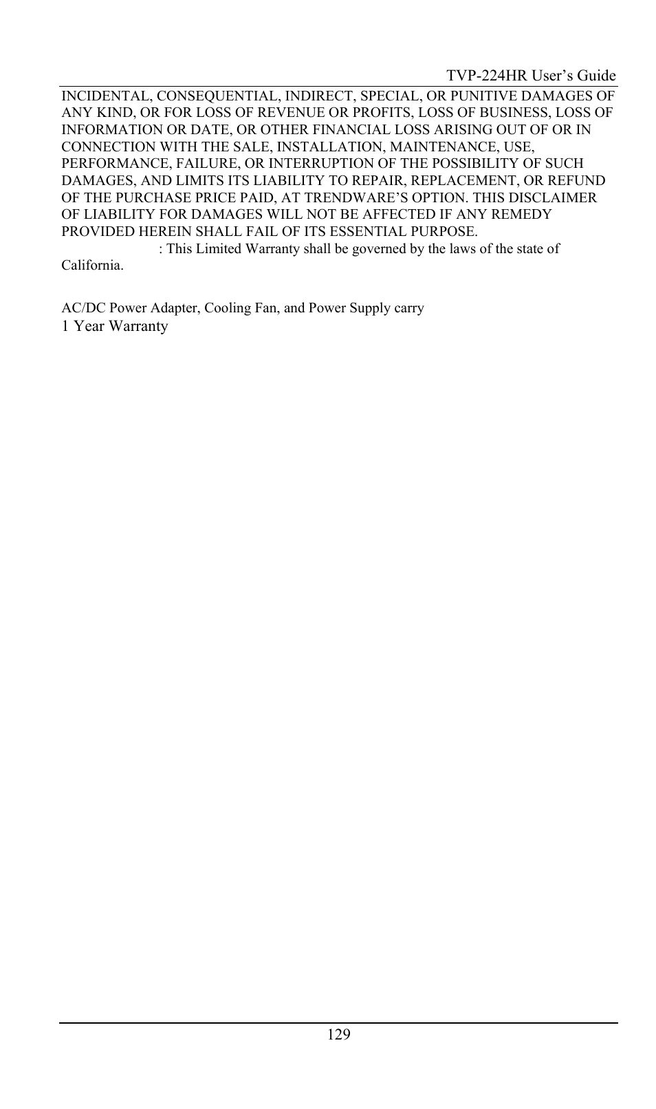 TRENDnet TVP-224HR User Manual | Page 129 / 130